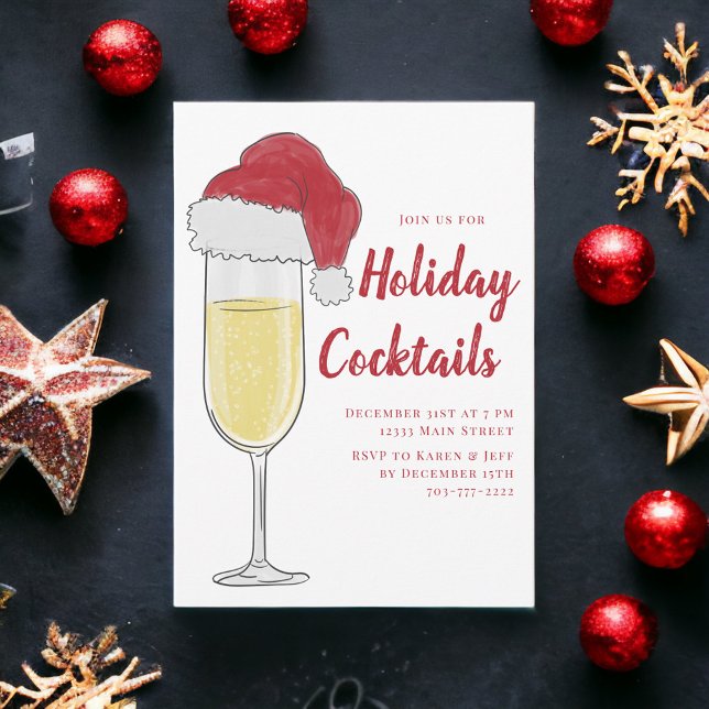 Weihnachtscocktail Party Champagne Prosecco Einladung (Von Creator hochgeladen)
