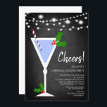 Weihnachtscocktail-Party Einladung<br><div class="desc">Vergnügungs-Chalkboard-Tinkeln zum Thema Festlichts für diese Weihnachtsfeiertage Party Einladungen</div>
