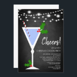 Weihnachtscocktail-Party Einladung<br><div class="desc">Vergnügungs-Chalkboard-Tinkeln zum Thema Festlichts für diese Weihnachtsfeiertage Party Einladungen</div>