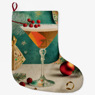 Weihnachtscocktail Party Happy Hour Großer Weihnachtsstrumpf