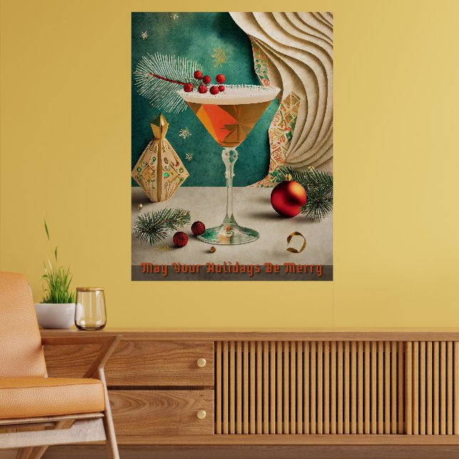 Weihnachtscocktail Party Happy Hour Poster (Wohnzimmer 2)