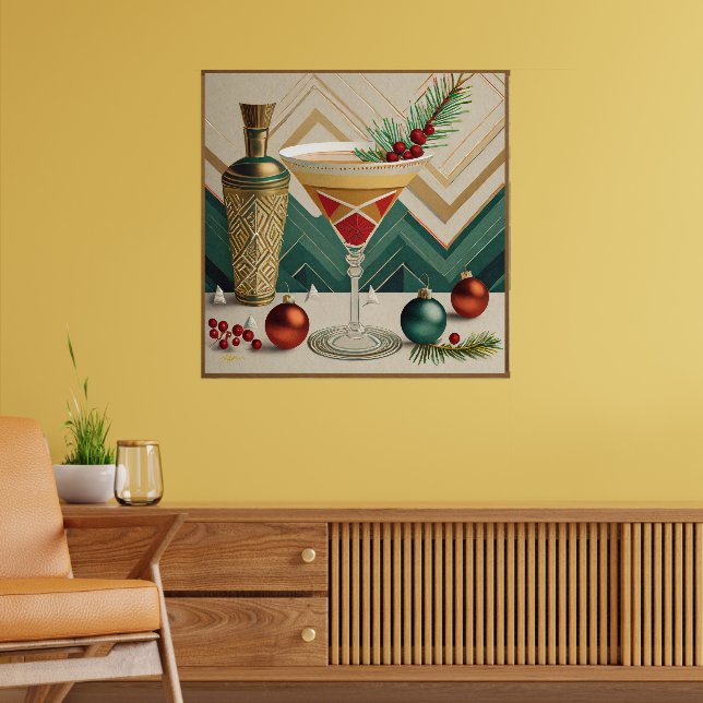 Weihnachtscocktail Party Happy Hour Poster (Wohnzimmer 2)