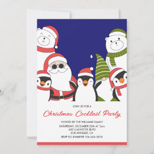 Weihnachtscocktail-Party laden Coolen Santa Bear e Einladung