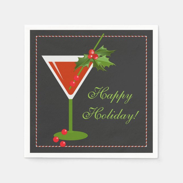 Weihnachtscocktail Party Paper Napkins Serviette (Vorderseite)