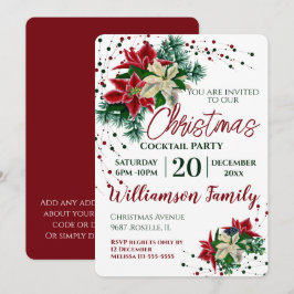 Weihnachtscocktail Party Poinsettia Blume Einladung