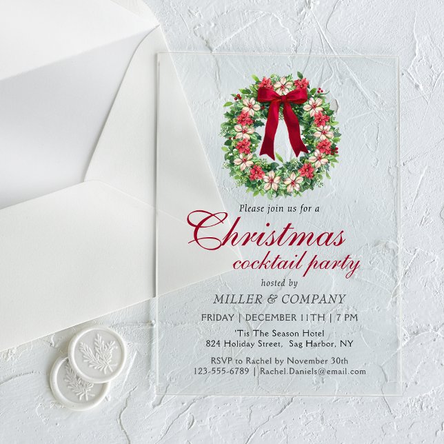 Weihnachtscocktail Party Weihnachtsfest Party Acryleinladungen (Von Creator hochgeladen)