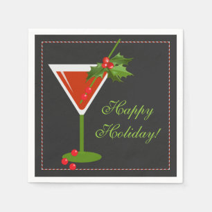 Weihnachtscocktail-Party Zeitung Napkins Serviette