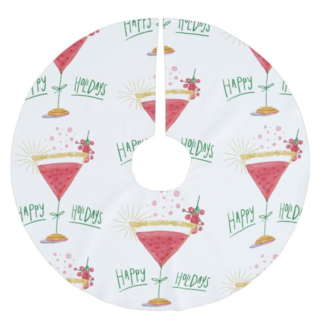 Weihnachtscocktail Polyester Weihnachtsbaumdecke (Vorderseite)