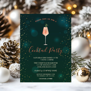 Weihnachtscocktail Sterne Grün Weihnachtsfest Part Einladung
