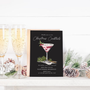 Weihnachtscocktail's Elegantes Party Einladung