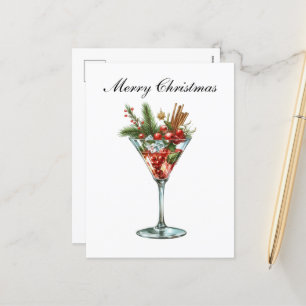 Weihnachtscocktails Feiertagspostkarte