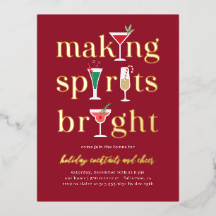 Weihnachtscocktails Foliday Party Postkarte