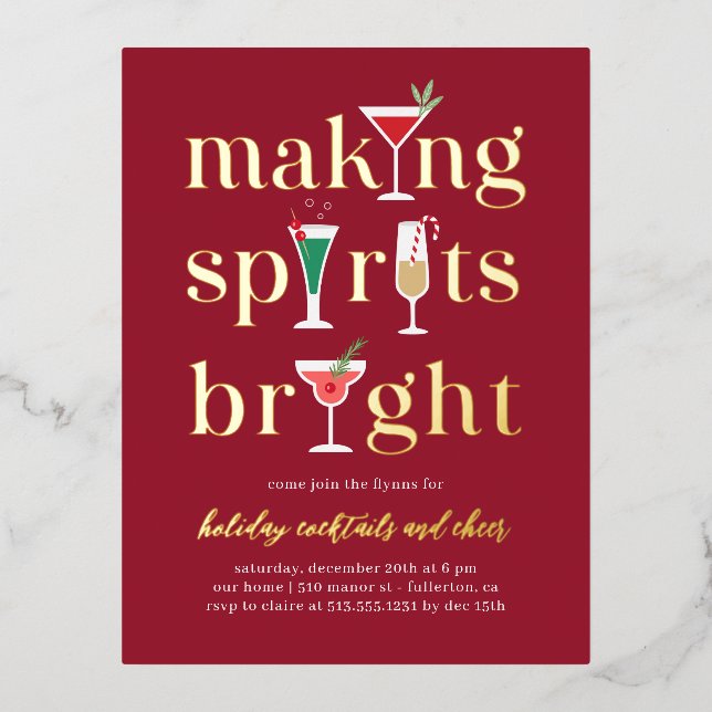 Weihnachtscocktails Foliday Party Postkarte (Vorderseite)