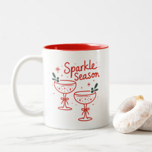 Weihnachtscocktails funkelnde Saison Zweifarbige Tasse