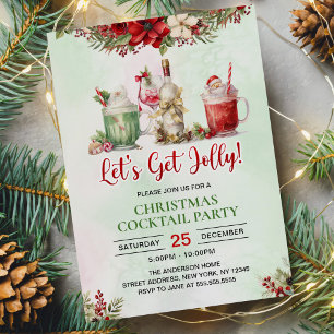 Weihnachtscocktails Lasst uns Jolly Party holen Einladung