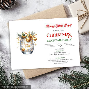 Weihnachtscocktails-Party 'Making Spirits Bright' Einladung