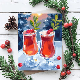 Weihnachtscocktails Postkarte