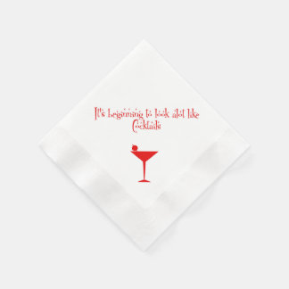 Weihnachtscocktails Retro 50er Style Serviette
