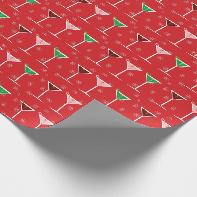 Weihnachtscocktails Urlaubspapier Geschenkpapier (Ecke)
