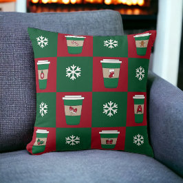 Weihnachtscoffes Schneeflocken Urlaub Gefallen Kissen