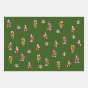 Weihnachtscollagen Wrapping Paper Sheets Geschenkpapier Set