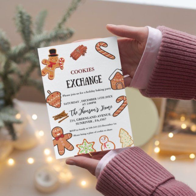 Weihnachtscookies tauschen Party Einladung aus (Von Creator hochgeladen)