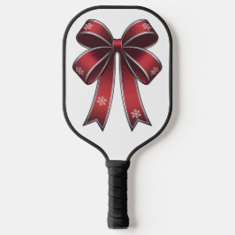 Weihnachtscoquette Roter Bow & Schneeflocken Pickleball Schläger