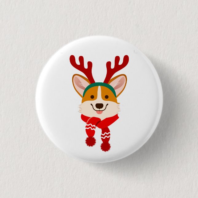 WeihnachtsCorgi Button (Vorderseite)