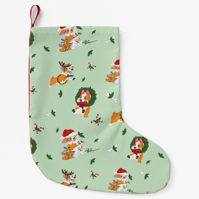 Weihnachtscorgis-Strumpf Kleiner Weihnachtsstrumpf (Vorderseite)