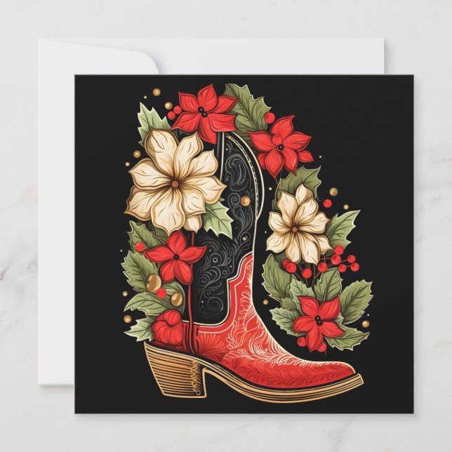 Weihnachtscowboy Weihnachtsgrüßkarte Feiertagskarte (Vorderseite)