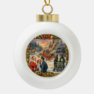 Weihnachtscrash Keramik Kugel-Ornament