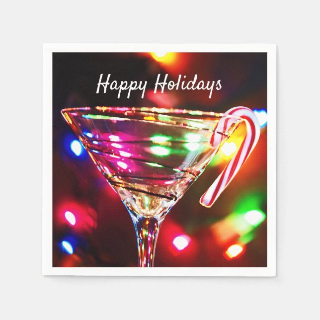 Weihnachtscreme auf Cocktail Party Glas Serviette (Vorderseite)