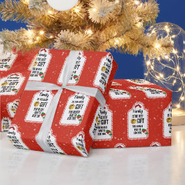 Weihnachtscreme Candy Cane Geschenkmarke Geschenkpapier