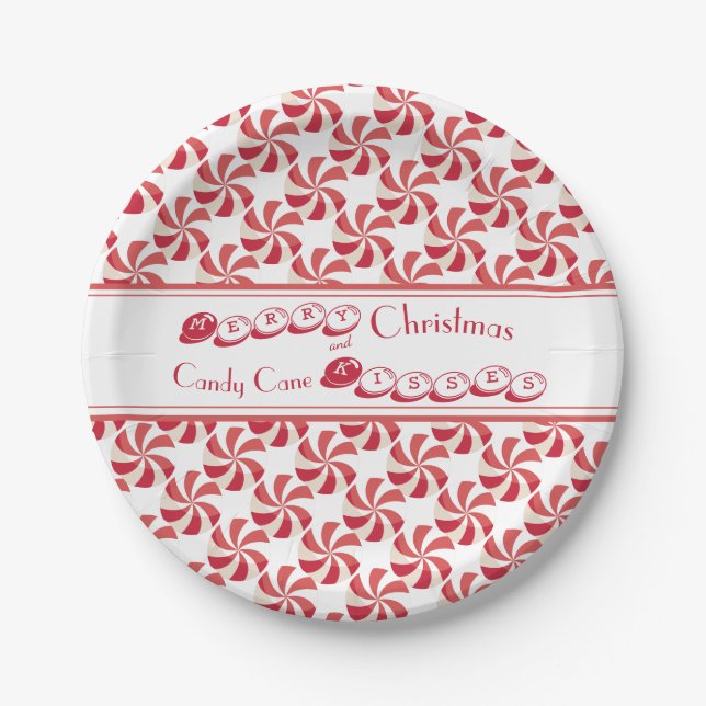 Weihnachtscreme Cane Kisses und Holiday Wish Pappteller (Vorderseite)
