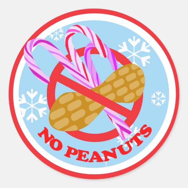 Weihnachtscreme Cane No Peanuts Stickers (Vorderseite)