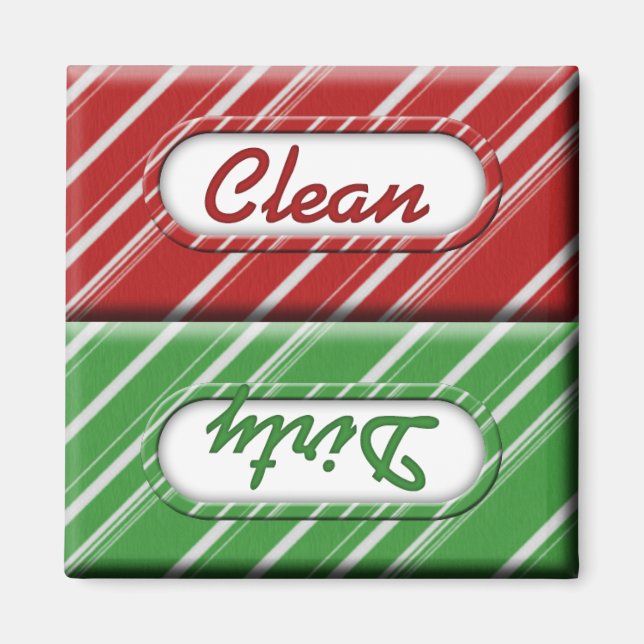 Weihnachtscreme Cane Saubere Geschirrspülmaschine  Magnet (Vorne)