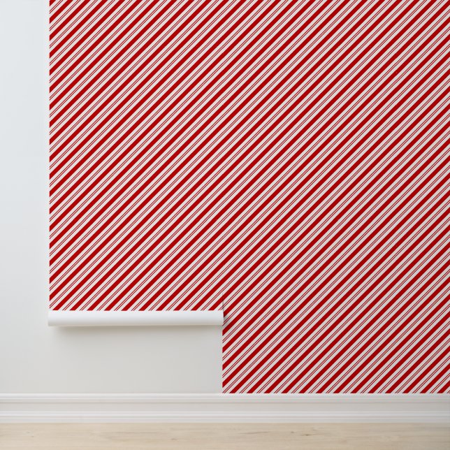 Weihnachtscreme Cane Striped Holiday Wohngestaltun Tapete (Anwendung)