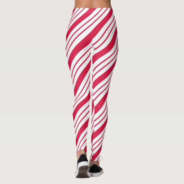 Weihnachtscreme Cane Striped Leggings (Rückseite)