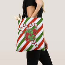 Weihnachtscreme Cane Tote Bag