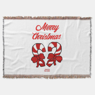 Weihnachtscreme-Canes-Throw-Blanket Decke