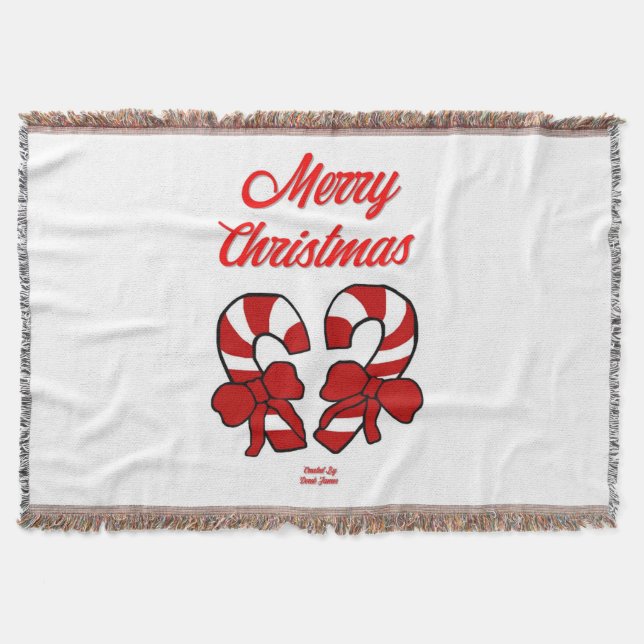 Weihnachtscreme-Canes-Throw-Blanket Decke (Vorderseite)