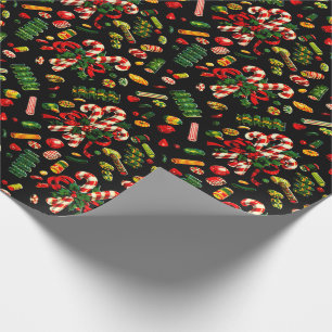 Weihnachtscreme der 50er Jahre Geschenkpapier