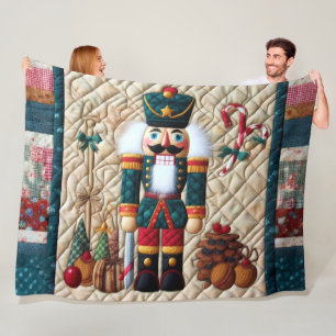 Weihnachtscreme Fleece Blanket Aquamarin