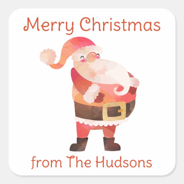 Weihnachtscreme für Wasserfarben Quadratischer Aufkleber (Vorderseite)