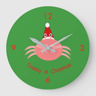Weihnachtscreme Große Wanduhr