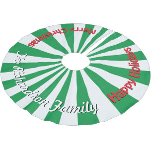 Weihnachtscreme Grün IHR NAME HIER Baumrock Polyester Weihnachtsbaumdecke