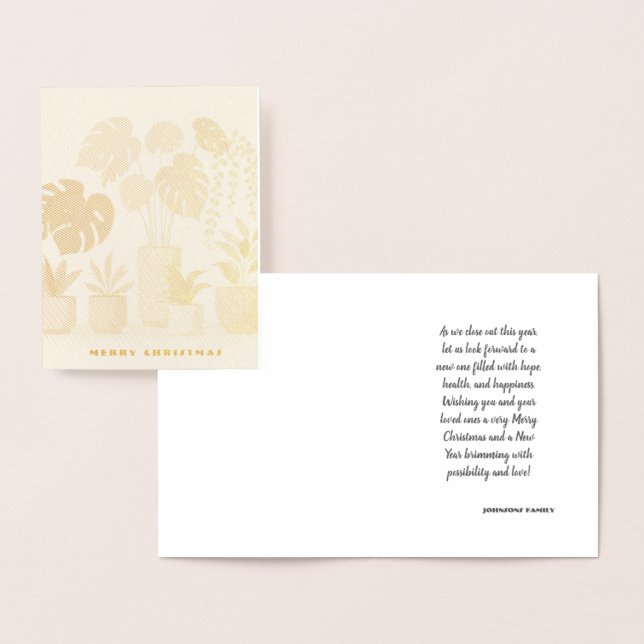 Weihnachtscreme Grüne Pflanze Folienkarte (Anzeige)