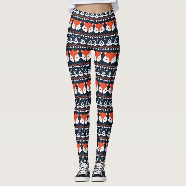 Weihnachtscreme Leggings (Vorderseite)