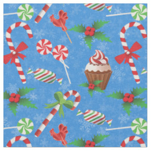 Weihnachtscreme, Lollipop und Kuchen Stoff