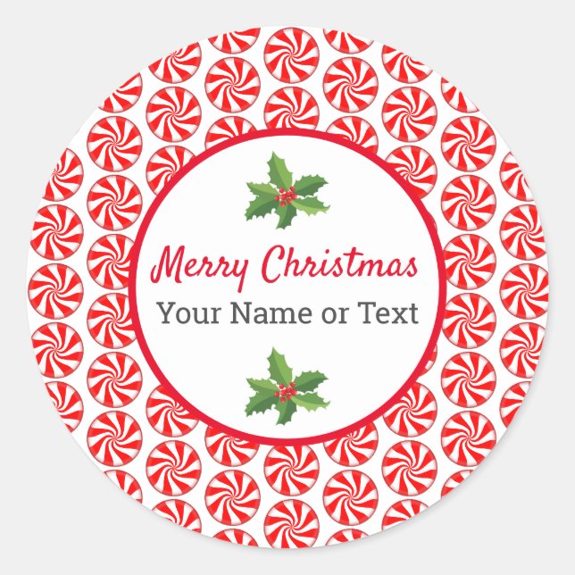Weihnachtscreme Peppermint Runder Aufkleber (Vorderseite)